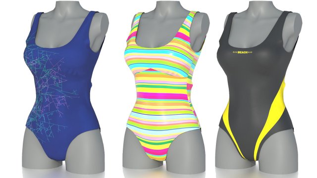 swimsuit Model 3D .c4d .max .obj .3ds .fbx .stl .blend 