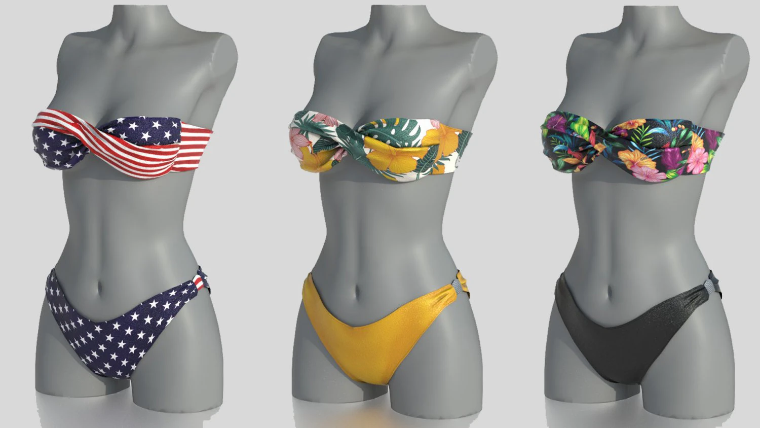 bikini 3 and hat gift 3D Model .c4d .max .obj .3ds .fbx .stl .blend