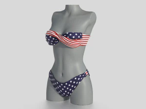 bikini 3 and hat gift 3D Model