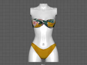 bikini 3 and hat gift 3D Model
