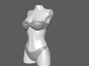 bikini 3 and hat gift 3D Model