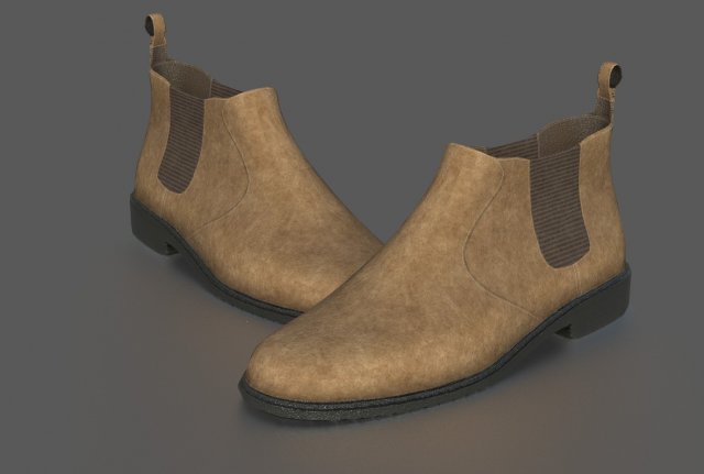 leather boots 3D 模型 .c4d .max .obj .3ds .fbx .stl .blend 