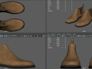 leather boots 3D 模型