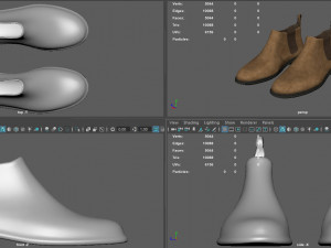 leather boots 3D 模型