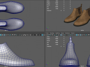leather boots 3D 模型