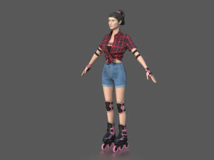 roller skater girl 3D Model