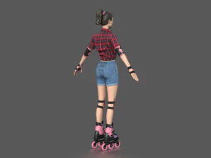 roller skater girl 3D Model