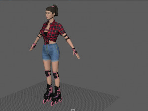 roller skater girl Modello 3D