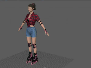 roller skater girl 3D Model