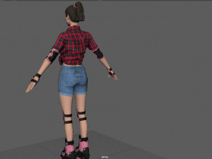 roller skater girl Modello 3D