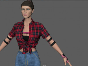 roller skater girl Modello 3D
