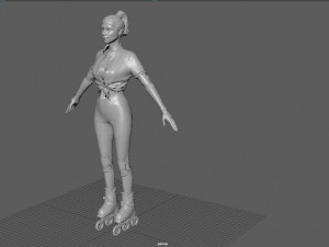 roller skater girl Modello 3D