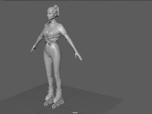 roller skater girl 3D Model