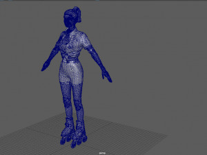 roller skater girl Modello 3D
