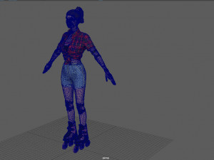 roller skater girl Modello 3D