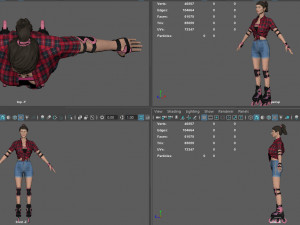 roller skater girl Modello 3D