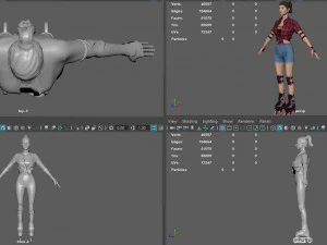 roller skater girl 3D Model