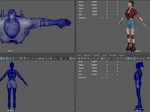 roller skater girl Modello 3D