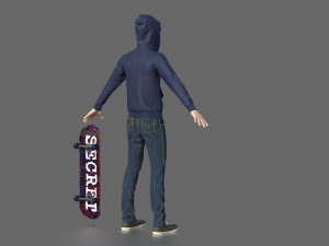 skater man 3D Model