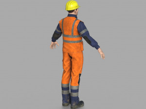 road worker Modello 3D