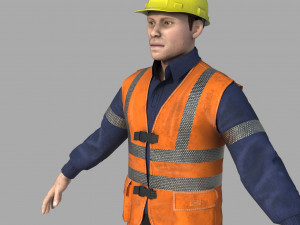 road worker Modello 3D