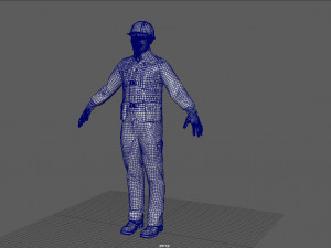 road worker Modello 3D