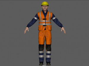road worker Modello 3D