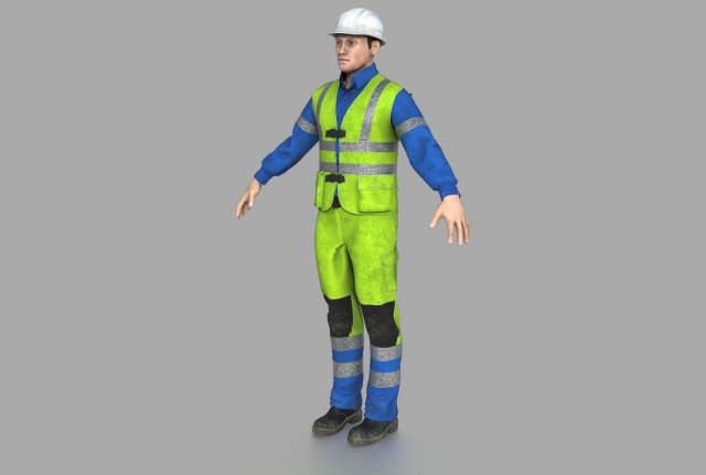 construccion worker 3D Model in Man 3DExport