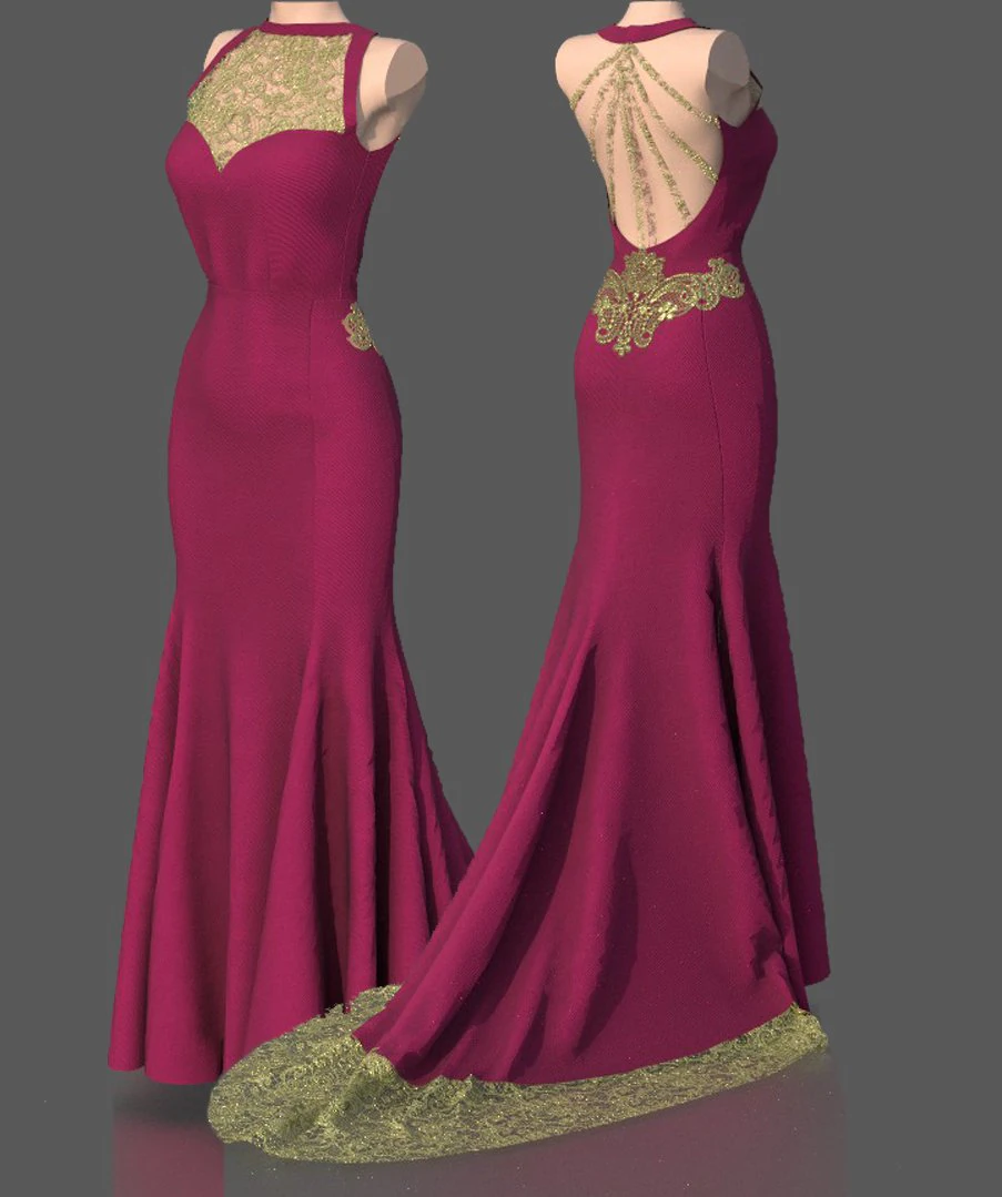 Formal dress 3D Model .c4d .max .obj .3ds .fbx .stl .blend 
