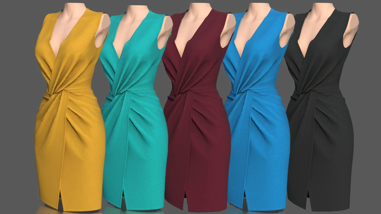 elegant dress 3D Model .c4d .max .obj .3ds .fbx .stl .blend 