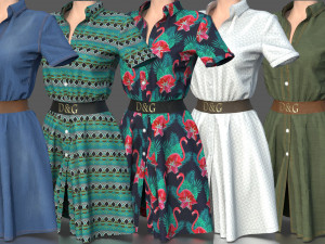shirt dress Modèle 3D