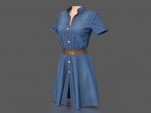 shirt dress Model 3D