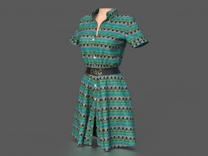 shirt dress Model 3D