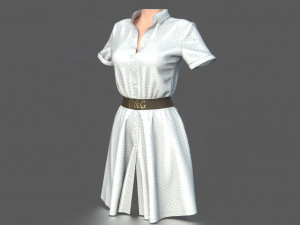 shirt dress Model 3D