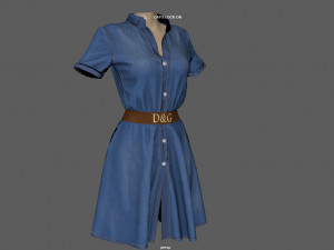 shirt dress Model 3D