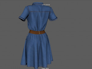 shirt dress Model 3D