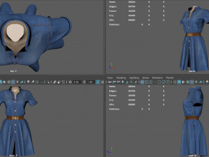 shirt dress Model 3D