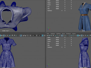 shirt dress Model 3D