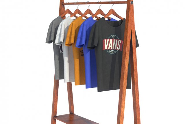 hanged t-shirt 3D Model .c4d .max .obj .3ds .fbx .stl .blend 