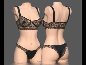 womens underwear 3D Model