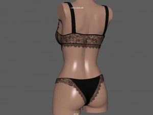 womens underwear 3D Model