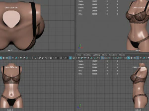 womens underwear 3D Model