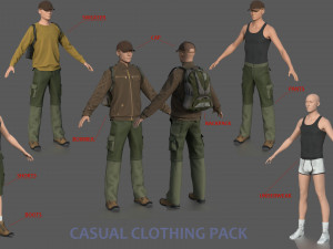 casual clothing pack Modello 3D