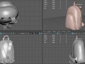 backpack woman 3D Model