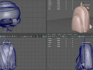 backpack woman 3D Model