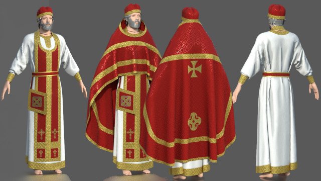 church priest clothing 3Dモデル .c4d .max .obj .3ds .fbx .stl .blend 
