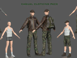 कैज़ुअल कपड़ों का पैक 3D मॉडल