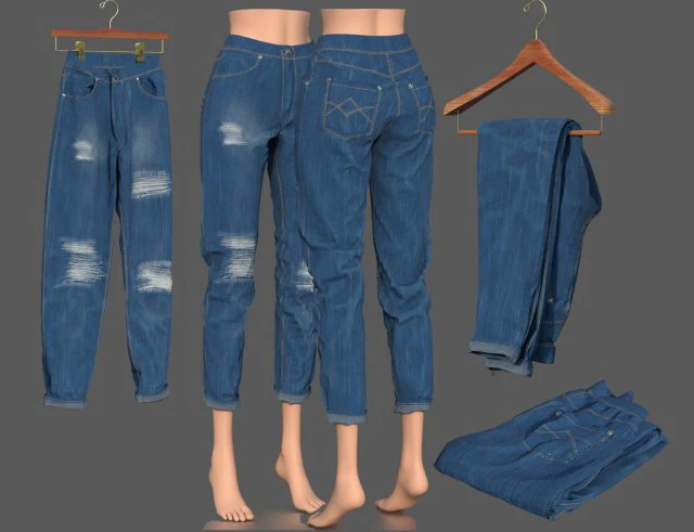 pacote de jeans Modelo 3D .c4d .max .obj .3ds .fbx .stl .blend