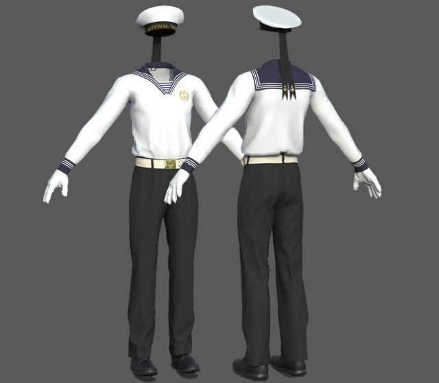 suit sailor 3D Model .c4d .max .obj .3ds .fbx .stl .blend 