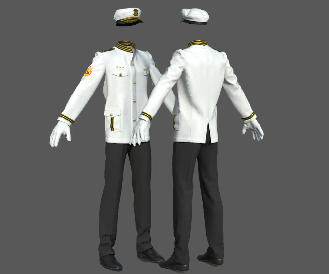 officer marine 3D Model .c4d .max .obj .3ds .fbx .stl .blend 